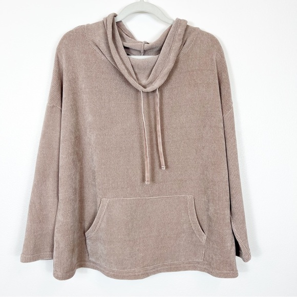 Spring + Mercer Taupe Cowl Neck Sweater Size Medium - Picture 1 of 10
